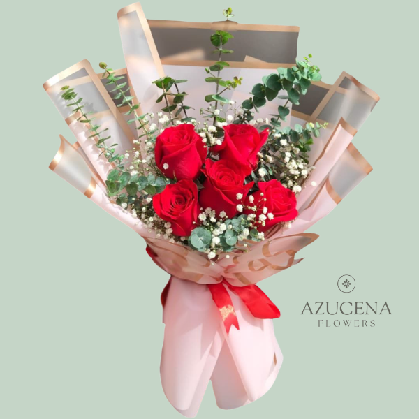 Ramo con 5 Rosas Rojas — Azucena Florería