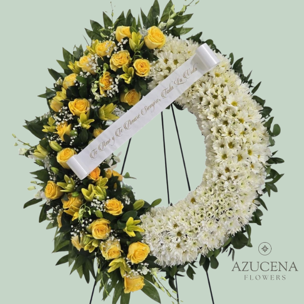 Corona en Rosas Amarillas — Azucena Florería