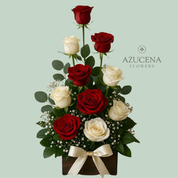 Arreglo con Rosas Bicolor — Azucena Florería