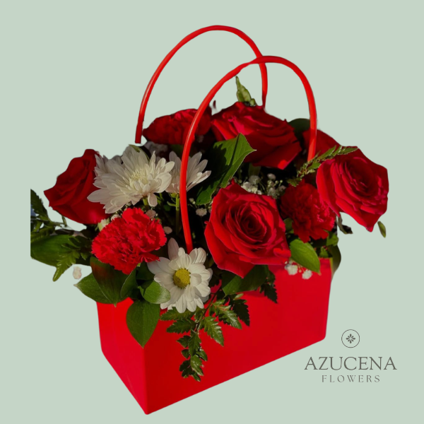Cartera con Rosas Rojas — Azucena Florería