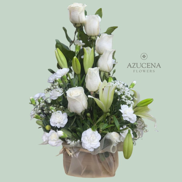 Rosas Blancas en Escala — Azucena Florería