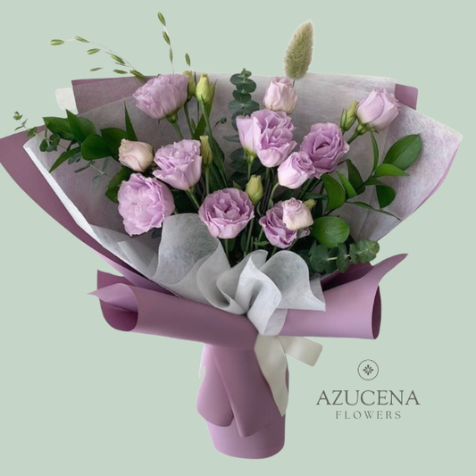 Ramo con Lisianthus Lilas — Azucena Florería