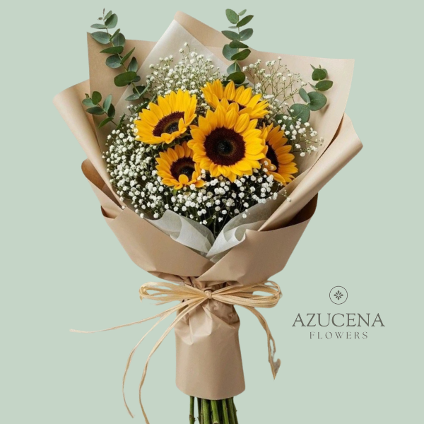 Ramo con 5 Girasoles — Azucena Florería