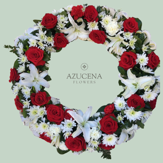 Corona En Rosas Rojas — Azucena Florería