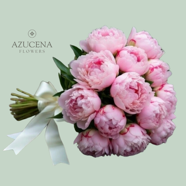 Ramo de Novia con 15 Peonías — Azucena Florería
