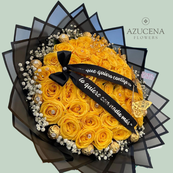 Rosas y Dulzura en Ramo — Azucena Florería