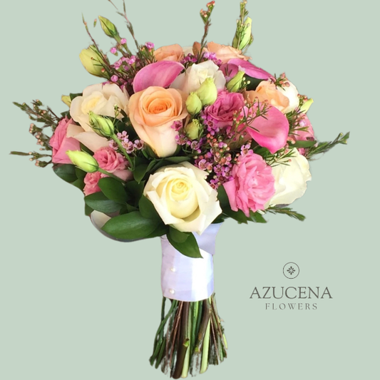 Ramo de Novia Rosado — Azucena Florería
