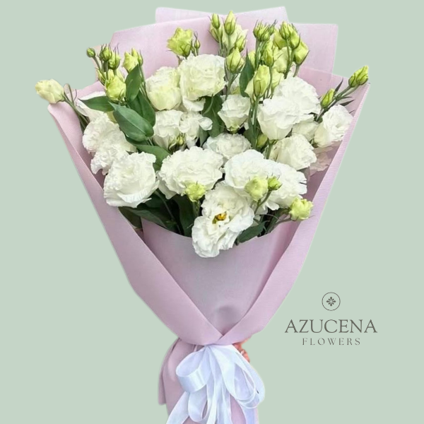 Lisianthus Blancos en Ramo — Azucena Florería