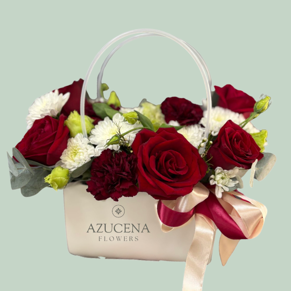 Elegante Cartera con Rosas Rojas — Azucena Florería