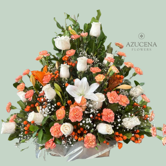 Arrimo en Tonos Naranjas — Azucena Florería