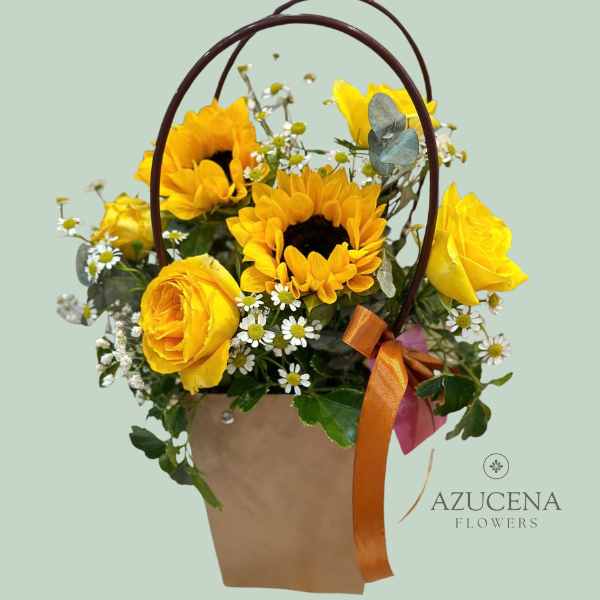 Cartera Floral Amarilla — Azucena Florería
