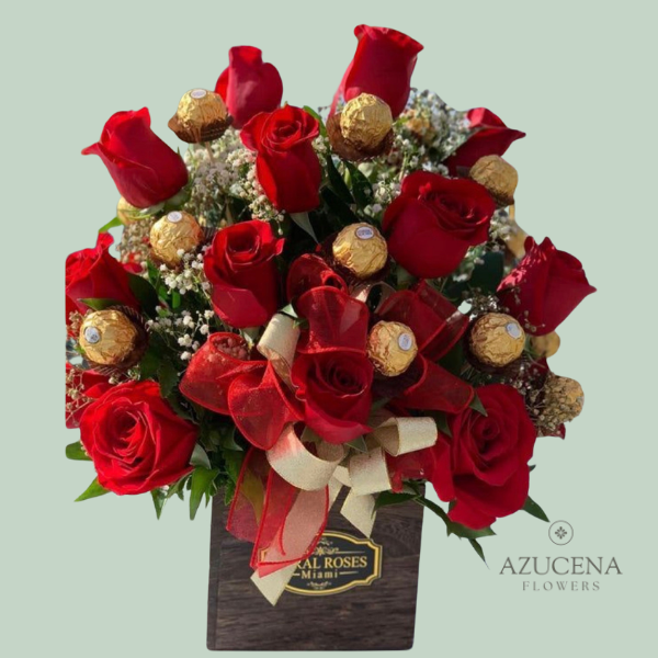 Box Rosas Rojas y Dulzura — Azucena Florería