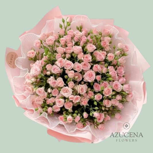 Ramo con Mini Rosas Rosadas — Azucena Florería