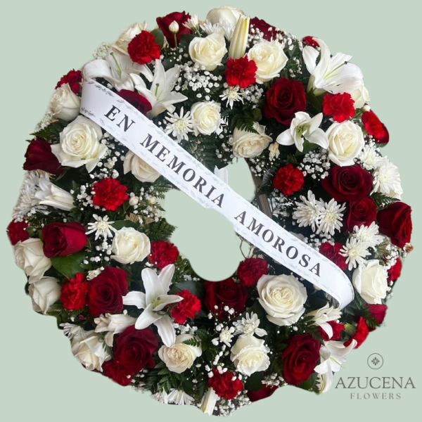 Elegante Corona Bicolor — Azucena Florería