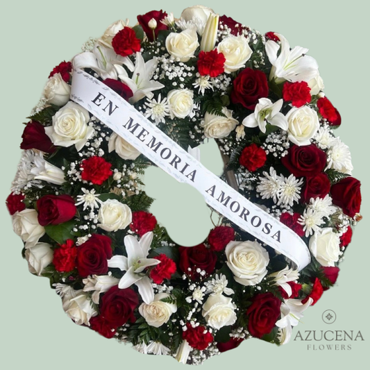 Elegante Corona Bicolor — Azucena Florería