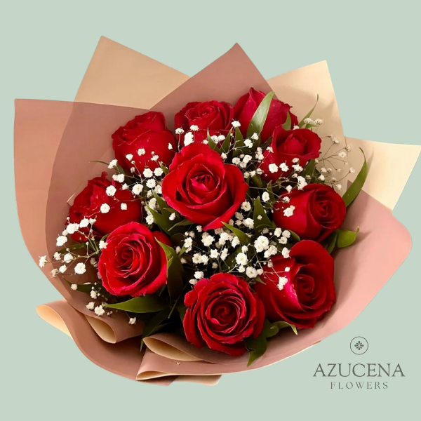 10 Rosas en Ramo — Azucena Florería