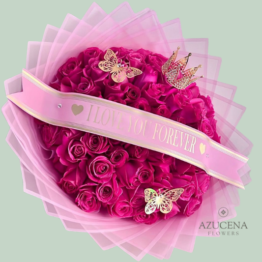 Ramo con Cinta Personalizada — Azucena Florería