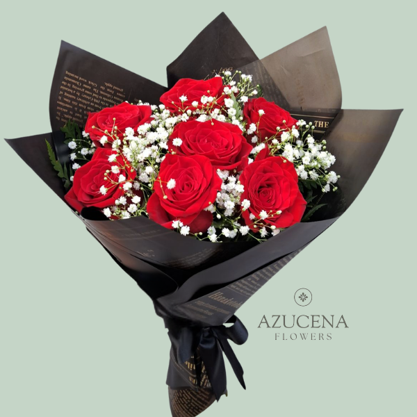 Ramo con 7 Rosas Rojas — Azucena Florería