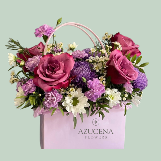 Cartera con Rosas Lilas — Azucena Florería
