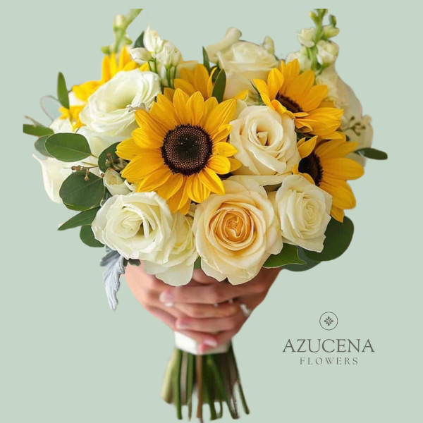 Bouquet de Novia con Rosas y Maravillas — Azucena Florería