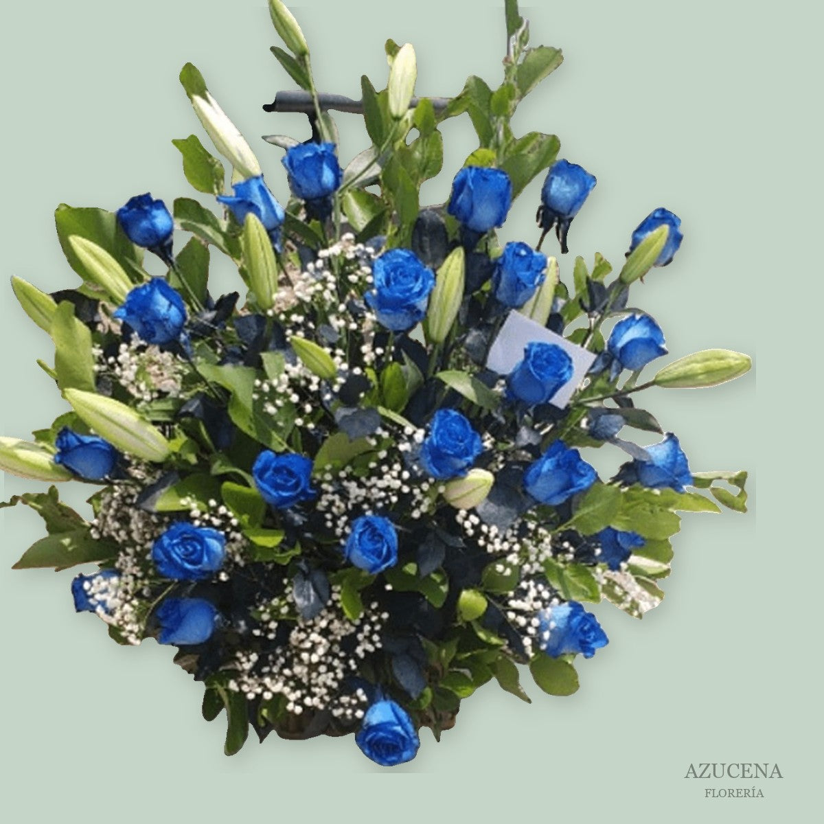 Arreglo Grande de Rosas Azules — Azucena Florería