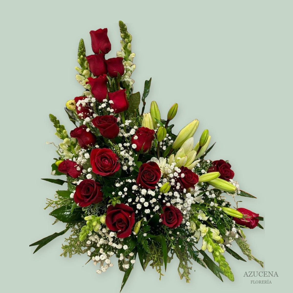 Arreglo Rojo L de Rosas y Liliums — Azucena Florería