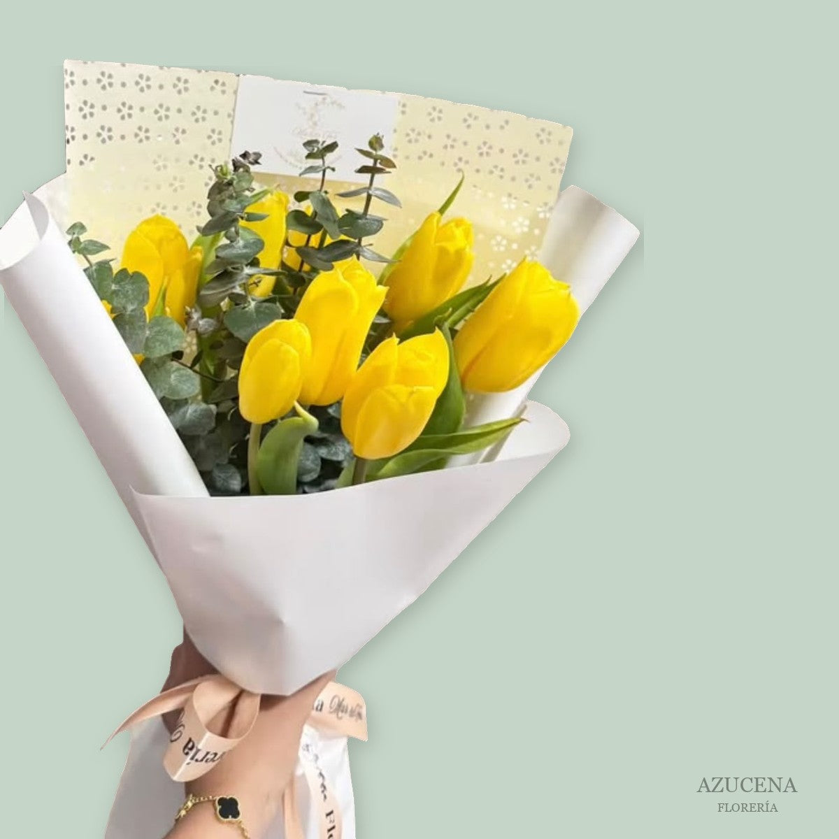 Bouquet de Tulipanes Amarillos — Azucena Florería